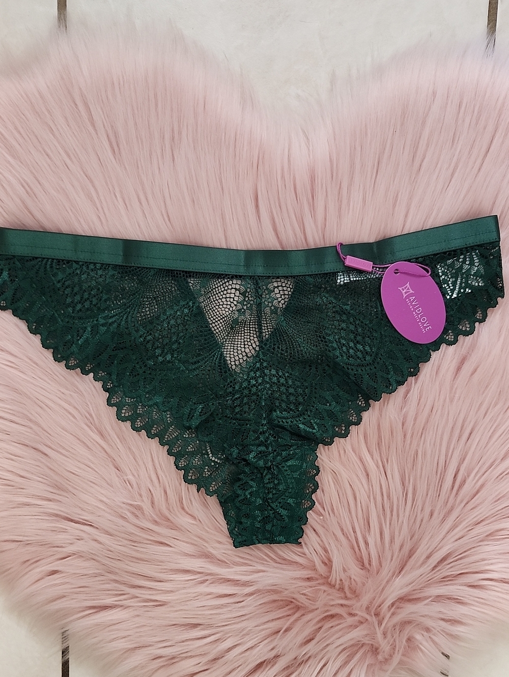 Brand New AVIDLOVE LACE & RHINESTONE CHEEKY BIKINI PANTY-XL